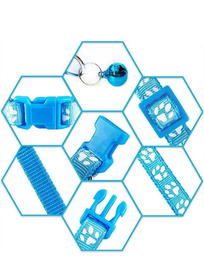 طقم طوق ومقود أحمر صغير للجراء الإناث، طوق ومقود من النايلون بنقشة مخالب القطط مع مشبك قابل للتعديل مناسب للجراء الإناث الصغيرة من نوع يوركشاير تيرير وشيواوا. - Image 3