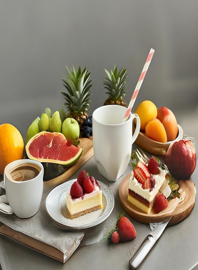 YAOSHENG قشور ورقية وردية من YAOSHENG للشرب، عبوة 100 قشة ورقية مخططة باللون الوردي لمستلزمات الحفلات، عيد الميلاد، الزفاف، العصائر، المخفوقات، الكوكتيلات - Image 4