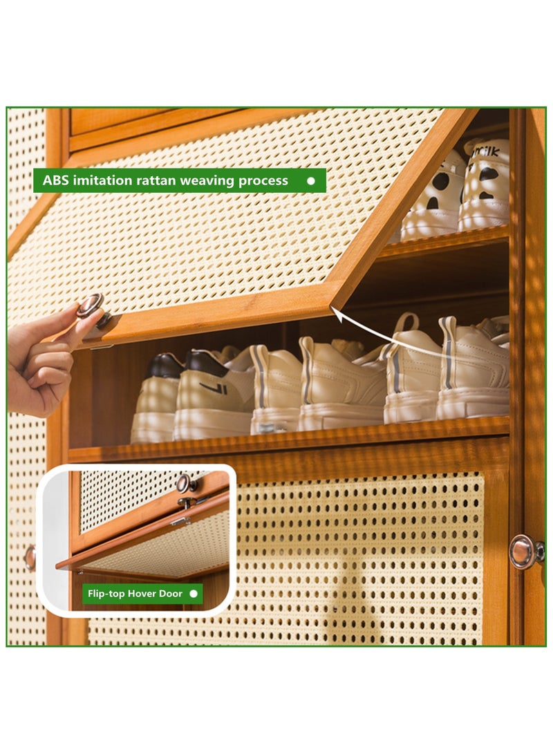 هيكسدريم خزانة أحذية، رف تخزين الأحذية، خزانة أحذية بأربعة أبواب ودرج واحد، مناسبة للأبواب والممرات وغرف المعيشة وغرف الملابس - Image 3