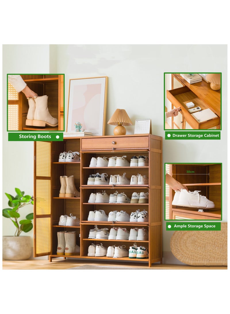 هيكسدريم خزانة أحذية، رف تخزين الأحذية، خزانة أحذية بأربعة أبواب ودرج واحد، مناسبة للأبواب والممرات وغرف المعيشة وغرف الملابس - Image 4