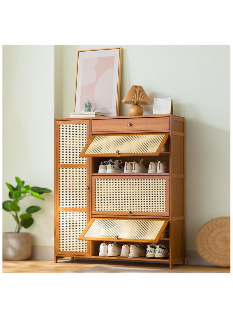 هيكسدريم خزانة أحذية، رف تخزين الأحذية، خزانة أحذية بأربعة أبواب ودرج واحد، مناسبة للأبواب والممرات وغرف المعيشة وغرف الملابس - Image 5