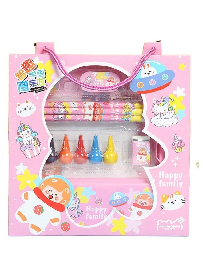 فنبلاست مجموعة أدوات مكتبية من فن بلاست للأطفال - صندوق أدوات مكتبية عائلي سعيد مع قلم رصاص وممحاة ومبراة وصندوق أقلام كرتونية - مجموعة أدوات مكتبية للأولاد والبنات، هدية عيد ميلاد للأطفال (متعددة الألوان) - Image 1