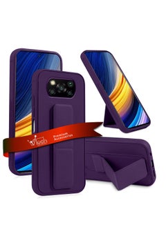 دبليو تيك قبضة يد وحامل متعدد حامل مغناطيسي للسيارة مسنده حزام الإصبع غطاء لهاتف Xiaomi Poco X3 Pro 4G 2021 أرجواني باذنجاني  - Image 1