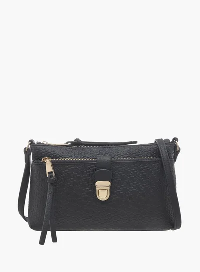 سيليست Women Monogram Embossed Crossbody Bag with Adjustable Strap