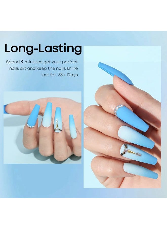 modelones - Blue Gel Nail Polish, 15 ML 1 Pcs Blue Color Summer Gel Polish Soak Off LED Sky Blue Nail Polish Sea Bule Gel Professional Salon Nail Art Manicure at Home DIY Gift for Holidays - Image 1