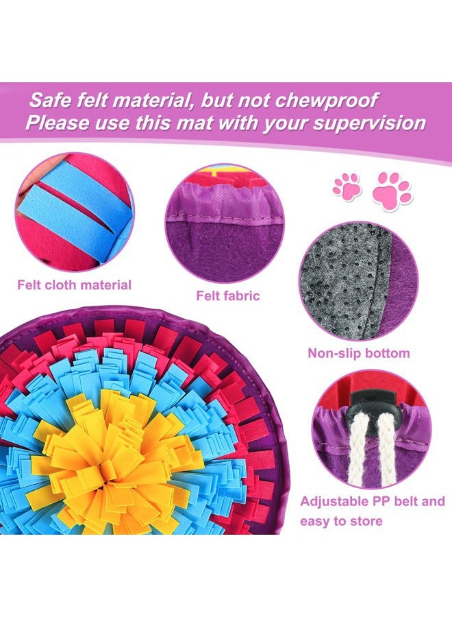 Vivifying Snuffle Mat for Dogs, Adjustable Dog Puzzle Toys Sniff Mat for All Breeds Dogs, Interactive Enrichment Toys for Slow Eating and Mental Stimulation (Yellow Blue Purple) - Image 2