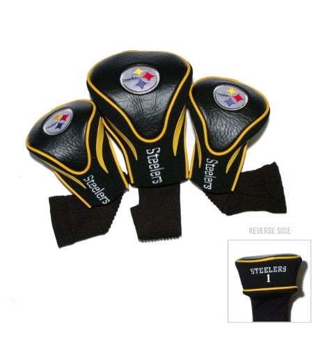 Team Golf NFL Pittsburgh Steelers Contour Golf Club Headcovers (3 Count) Numbered 1, 3, & X, Fits Oversized Drivers, Utility, Rescue & Fairway Clubs, Velour lined for Extra Club Protection - Image 4