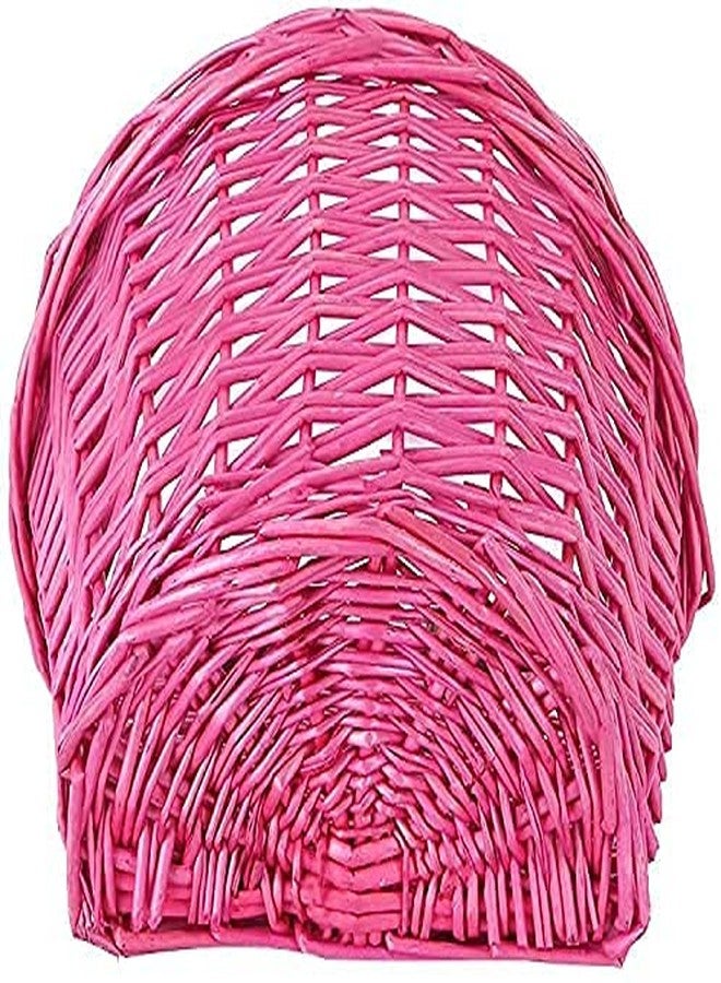 EIRONA Kids Bicycle Wicker Basket for 12 14 16 18 20 Inch Girls Bike, Scooter, Tricycle, Kids Bike Accessories, Rattan Bicycle Storage, Pink - Image 3