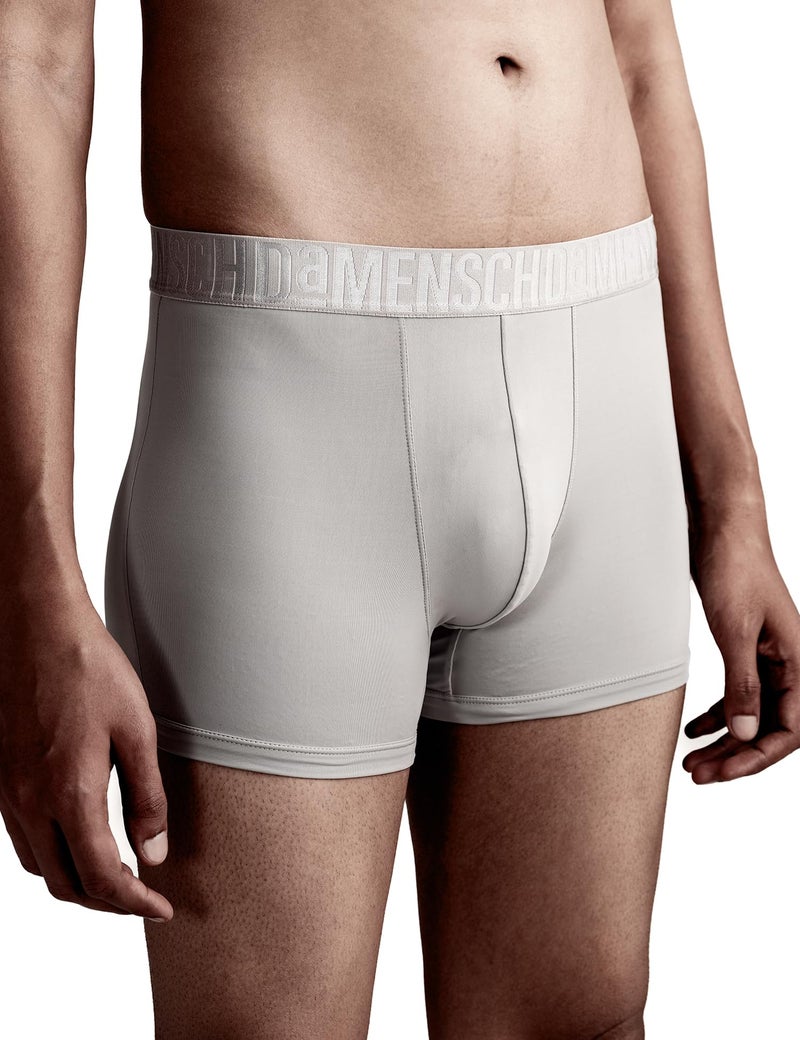 DAMENSCH Unreal Trunk for Men, Microfiber Spandex Underwear for Men, Ultra-Lightweight, Soft No-Curl Waistband Mens Trunk, Anti-Static Mens Trunks, Mid-Rise Underwear for Man-Silver Grey-XL - Image 1