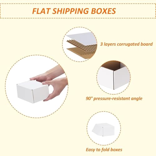 MALANI STORES Corrugated Box Packing box 4.5X3X2.5 inch white auto-lock corrugated 3ply box Pack of -50 - Image 3