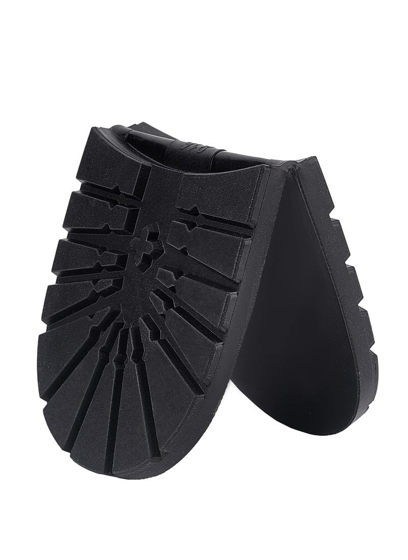 SYOSI - Shoe Replacement Rubber Out Sole, Durable Rubber Half Sole and Heels Raised Grain Repair Sole Pad Shoe Repair Replacement for Leather Shoes Sports Shoes Boots, Black Heel Medium - Image 1