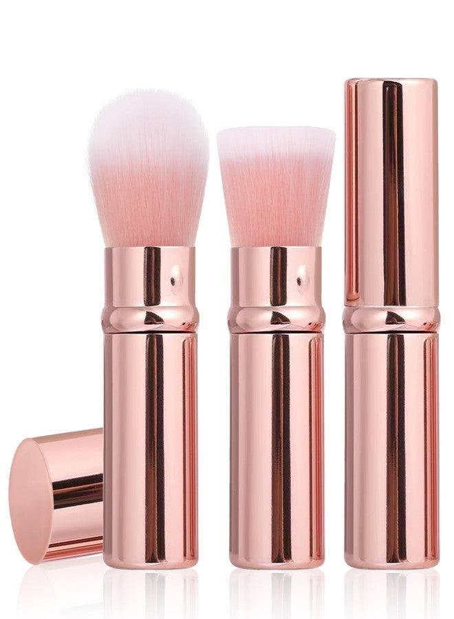 Keriloo Makeup Brush 2 Pack, Retractable Travel Kabuki Powder Foundation Makeup Brush Face Blush Brushes for Blending Liquid, Blush, Bronzer, Buffing, Sunscreen,Flawless Cosmetics - Image 1