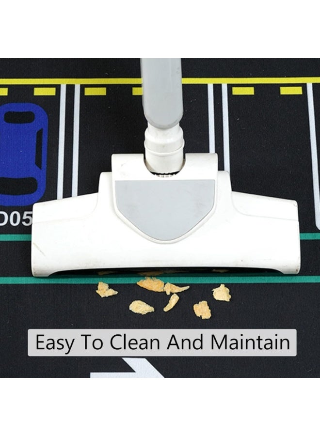 Soofam سجاد لعب للأطفال لسيارات الألعاب، سجادة غرفة اللعب بمدار الفضاء، سجادة تعليمية لمشهد رحلة الفضاء، سجادة لعب للأطفال في غرفة النوم، غرفة الأطفال - Image 3