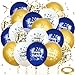 Yoirrat Blue Gold Confetti Birthday Balloons 24Pcs Navy Blue White Gold Happy Birthday Latex Balloons Blue Gold Birthday Party Decorations for Men Women Birthday Baby Shower Party Supplies 12 Inch - Image 2