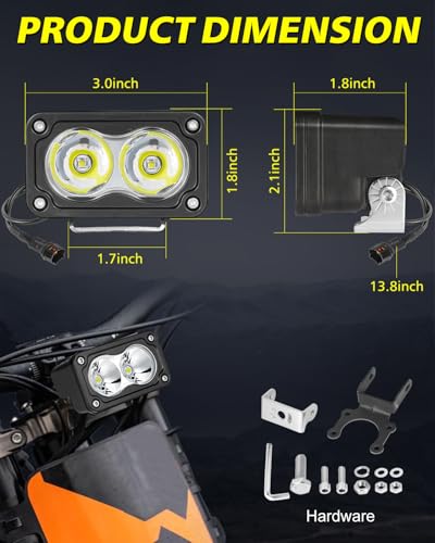 AKD Part Headlight Kit for SurRon Segway X260 3 Inch 20W Spot CREE LED Pods Lights for Dirt Bike Motorcycle Surron - Image 3