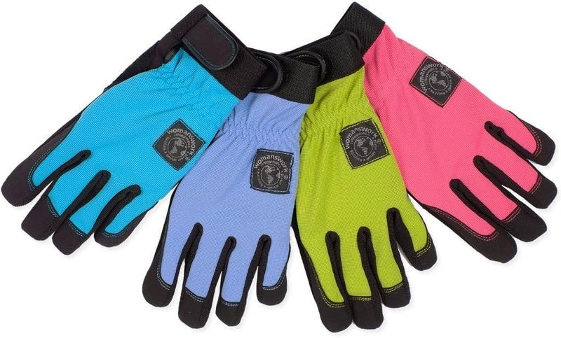 Womanswork Stretch Gardening Glove with Micro Suede Palm, Purple, Large - Image 3