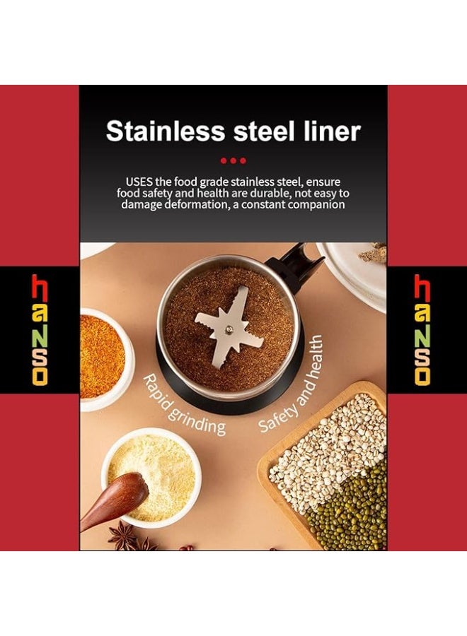 Sokany SK-165 500W Powerful Motor Coffee Grinder, 500ml Stainless Steel Transparent Bowl Lid, 2 Speeds for Grinding Coffee and Dry Spices, Overheat Protection with Power Off, (Red) - Image 5