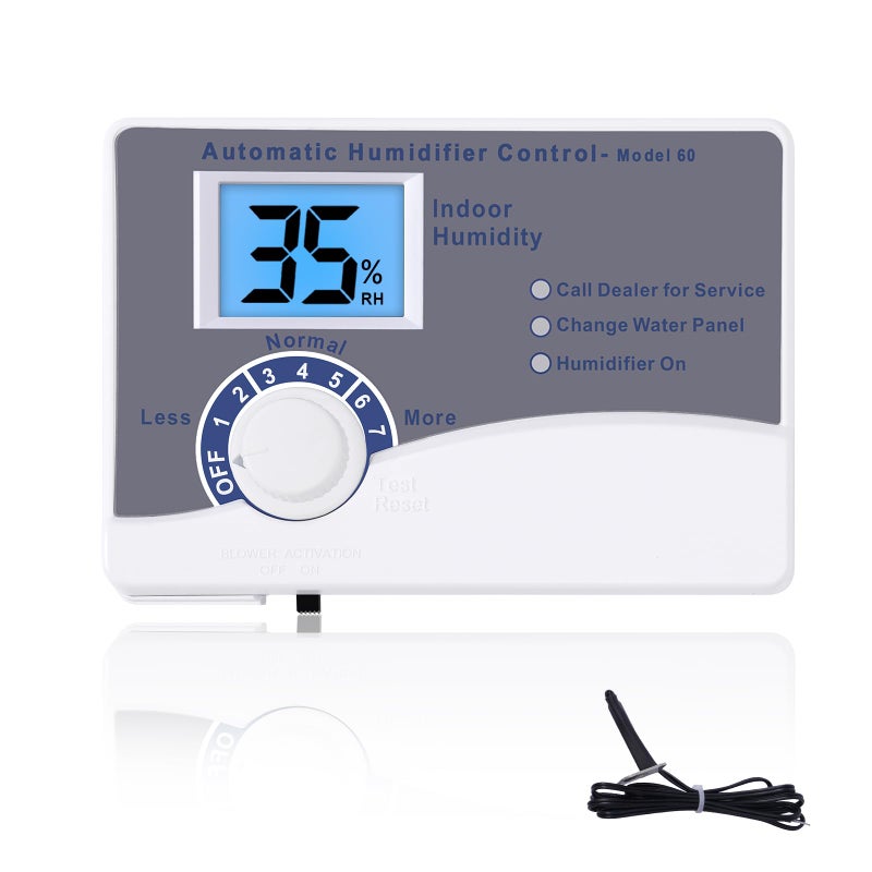 Fenglesha 60 Humidifier Control Humidistat with Outdoor Temperature Sensor compatible with AprilAire 400 500 600 700 Series Whole Home Dehumidifiers Replacement for AprilAire 60, 24VAC Digital Wall Mount - Image 1