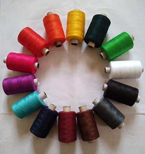 Homeistic Applience Homeistic Applience 800 Meter Sewing Threads Basic Color Strong Cotton Polyester Threads For Sewing Dhaga Fast Premium Shade Spools for Machine Tailoring and Hand Stitching (14 Pcs, Regular Dark Color)  - Image 2