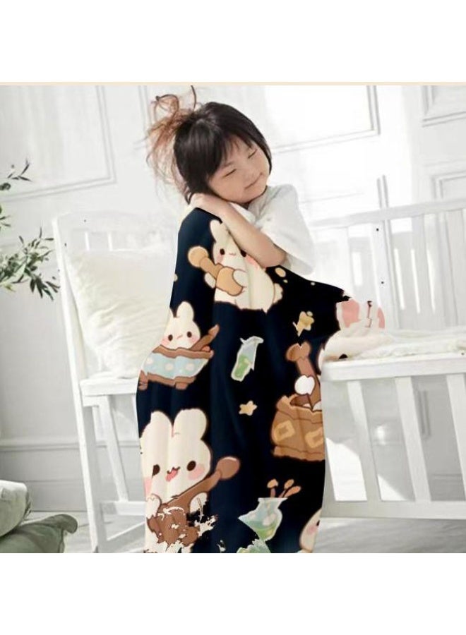general Baby and children's cartoon flannel thin blanket (warm and comfortable, suitable for sleep, game use) 70cm*100cm - Image 2