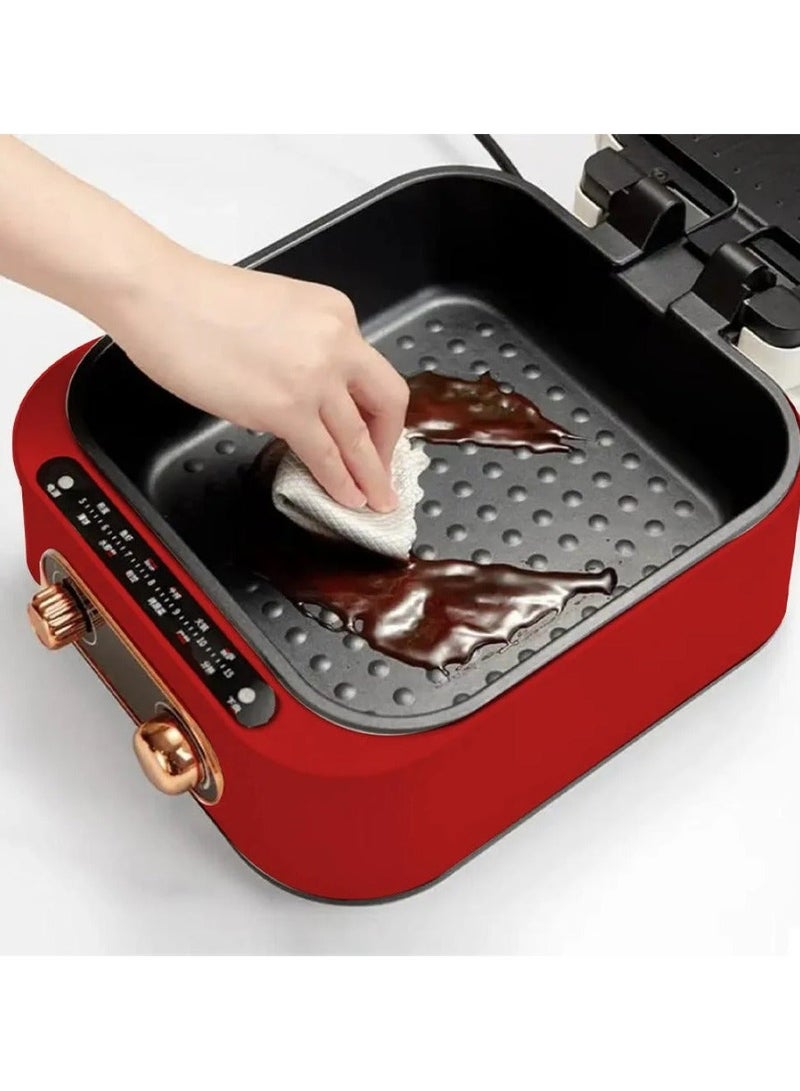 Denx DX3421 Electric Multi‑Cooker & Grill – 1800 W, 2.5 L, Non‑Stick Red - Image 4