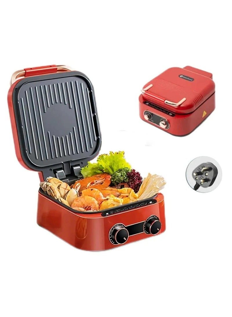 Denx DX3421 Electric Multi‑Cooker & Grill – 1800 W, 2.5 L, Non‑Stick Red - Image 2