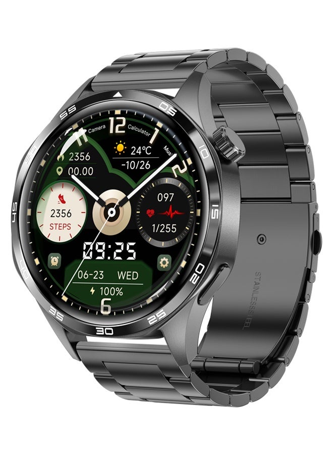 رولستيمي ساعة ذكية للرجال ، 1.53 بوصة عالية الوضوح شاشة كبيرة مقاوم للماء ودائم ساعة ذكية ، الرد / إجراء المكالمات ، ومناسبة ل أندرويد 4.4 و 0.9.0 النشاط اللياقة البدنية تعقب الساعات - Image 1