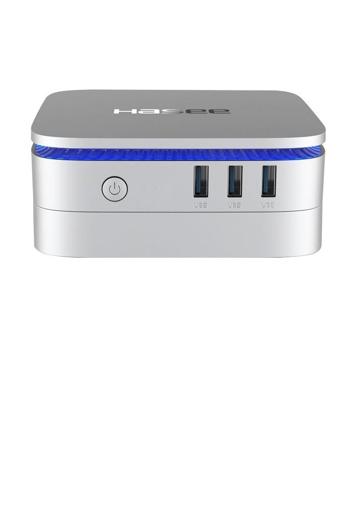 Generic Mini PC – Intel Celeron N5095 2.9GHz, 8GB RAM, 256GB NVMe SSD, Windows 11, 5G WiFi, Bluetooth, Blue Backlit, Moon Silver – Compact Desktop Computer for Home & Office  - Image 1