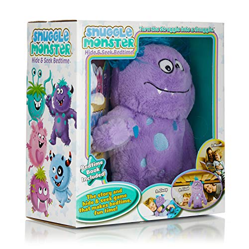 Continuum Games Snuggle Monster Hide and Seek Bedtime Plush Toy and Book Purple - Image 1