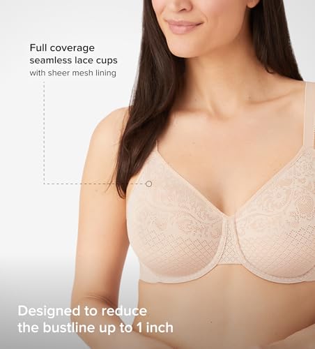 Wacoal Women's Visual Effects Minimizer Bra,Black,32D - Image 2