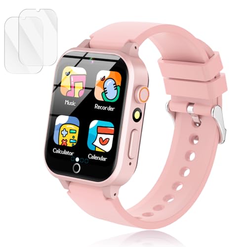 Luyiilo Kids Games Watch with 26 Puzzle Games Touch Screen HD Camera Alarm Clock Toys for Ages 412 Years OldBirthday Gift for Boys Girls Soft Pink - Image 1