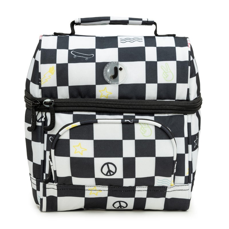 J World New York J World Corey Kids Lunch Bag Insulated LunchBox for Boys Girls Icon Checkers