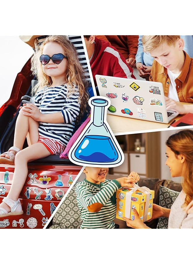 KASTWAVE Science Stickers Pack 50 Pcs Physics Chemistry Biology Experiment Stickers For Laboratory Laptop Water Bottle Science Party Favors And Decor Waterproof Vinyl Laboratory Week Gifts - Image 4