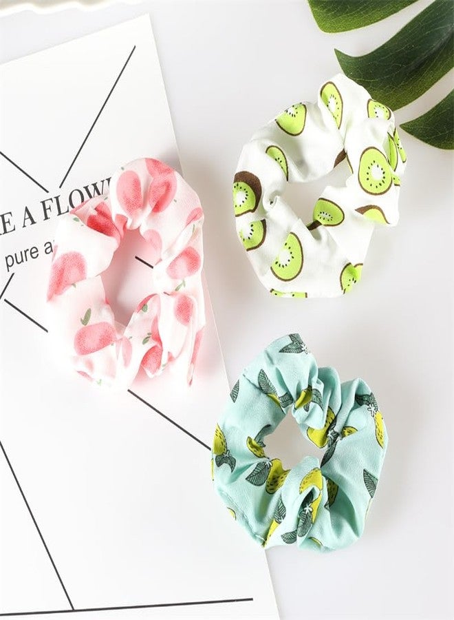 DORMITORRY Hair Bands Ponytail Ties Hair Scrunchies, Flower Hair Scrunchies Girl Hair Accessory, Great For Casual And Party Dress, Silk Hair Rope, Anti Hair Breakage, 2 pcs - Multicolor - MultiDesign. - Image 3