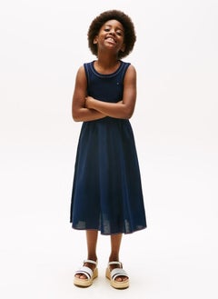 TOMMY HILFIGER Kids Combi Midi Dress  - Image 1
