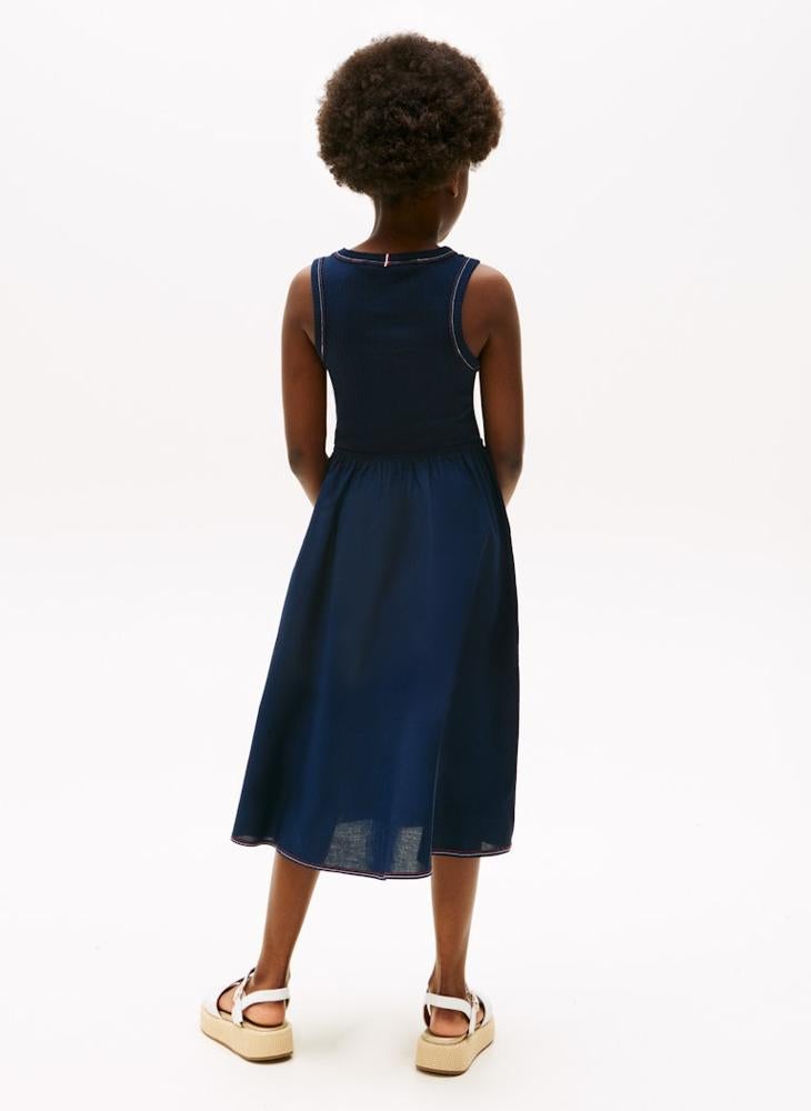 TOMMY HILFIGER Kids Combi Midi Dress  - Image 2