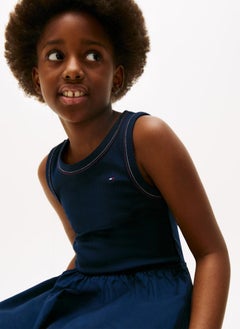 TOMMY HILFIGER Kids Combi Midi Dress  - Image 4