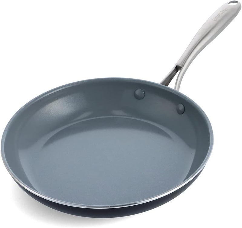 Greenpan Swift Healthy Ceramic Nonstick, 10" Frying Pan Skillet, Stainless Steel Handle, PFAS-Free, Dishwasher Safe, Oven Safe, Black - Image 1