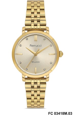 Ferrucci Women's Wristwatch Fc 03418M Gold Color Original 2 Year Warranty + Bracelet Gift  - Image 1