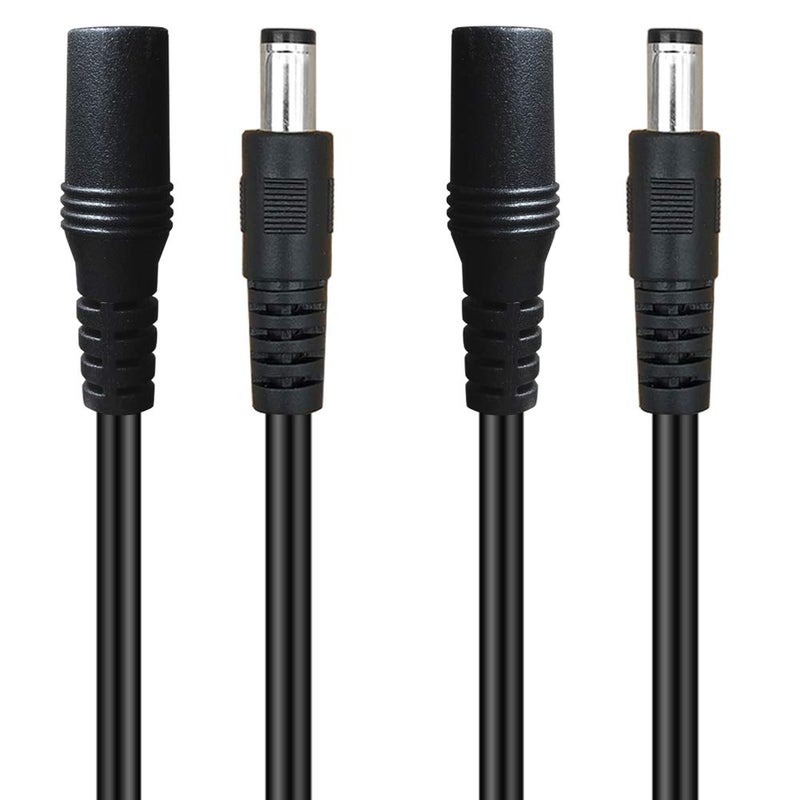 SIOCEN 2-Pack 3ft DC Extension Cable 5.5mm x 2.1mm Male to Female Power Cord for CCTV Security Surveillance Indoor IP Camera Dvr Standalone LED Strip,Car,12v DC Power Supply Plug Adapter - Image 1