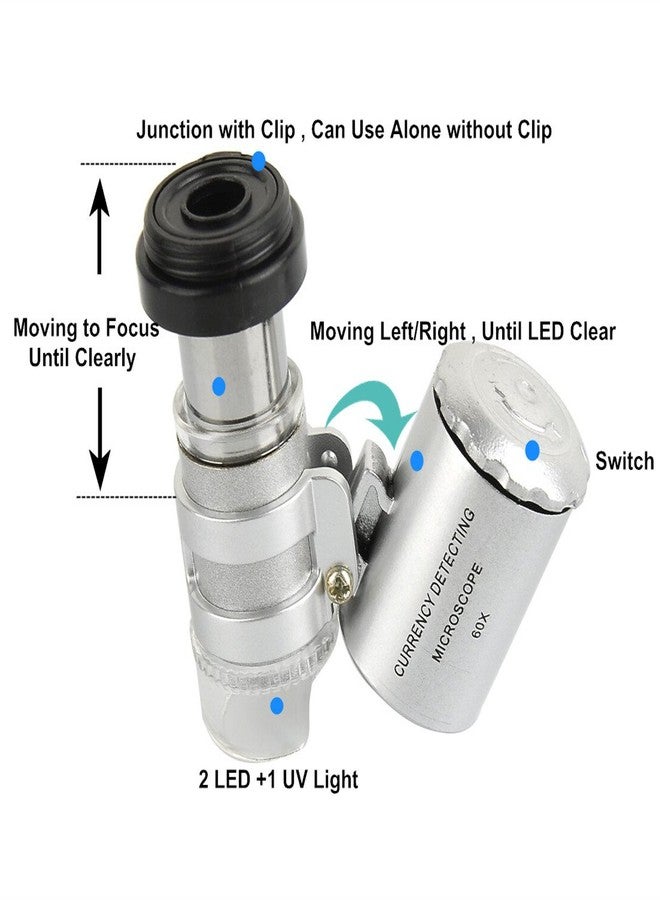 Beileshi 60x Zoom Microscope Magnifier LED Clip-on Micro Lens for Universal Mobile Phones Universal Clamp - Image 2
