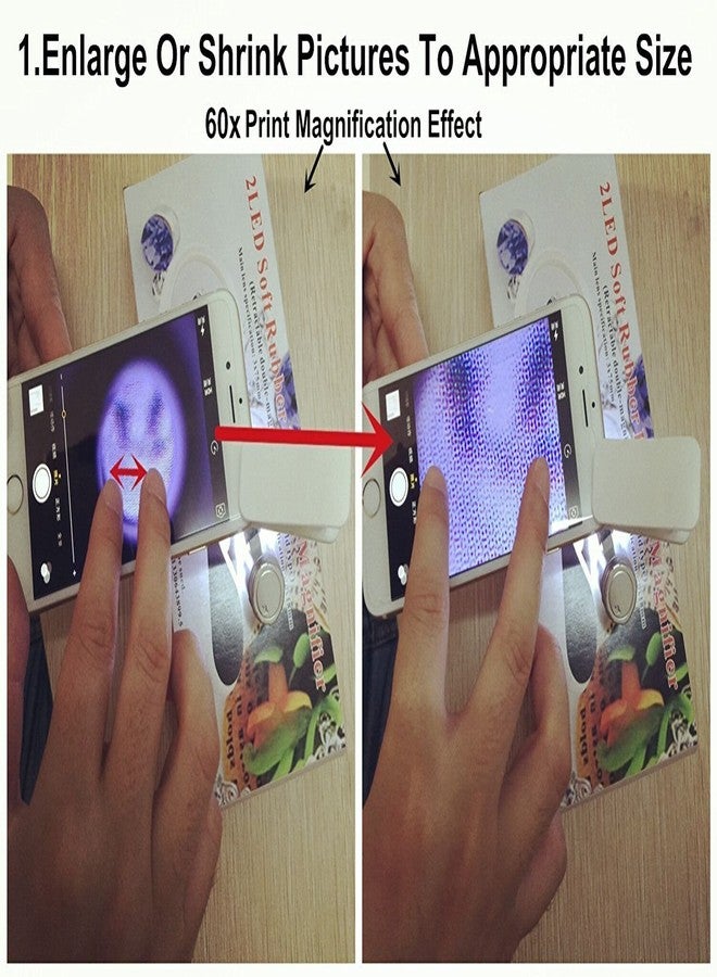 Beileshi 60x Zoom Microscope Magnifier LED Clip-on Micro Lens for Universal Mobile Phones Universal Clamp - Image 4