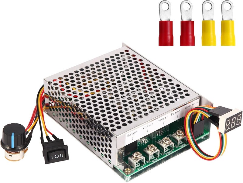 HARMNEE PWM DC Motor Speed Controller, DC 10V-55V / Rated 60A / Max 100A Brush Motor Stepless Speed Controller with LED Display & Forward-Brake-Reverse Switch & Ajustable Potentiometer - Image 1