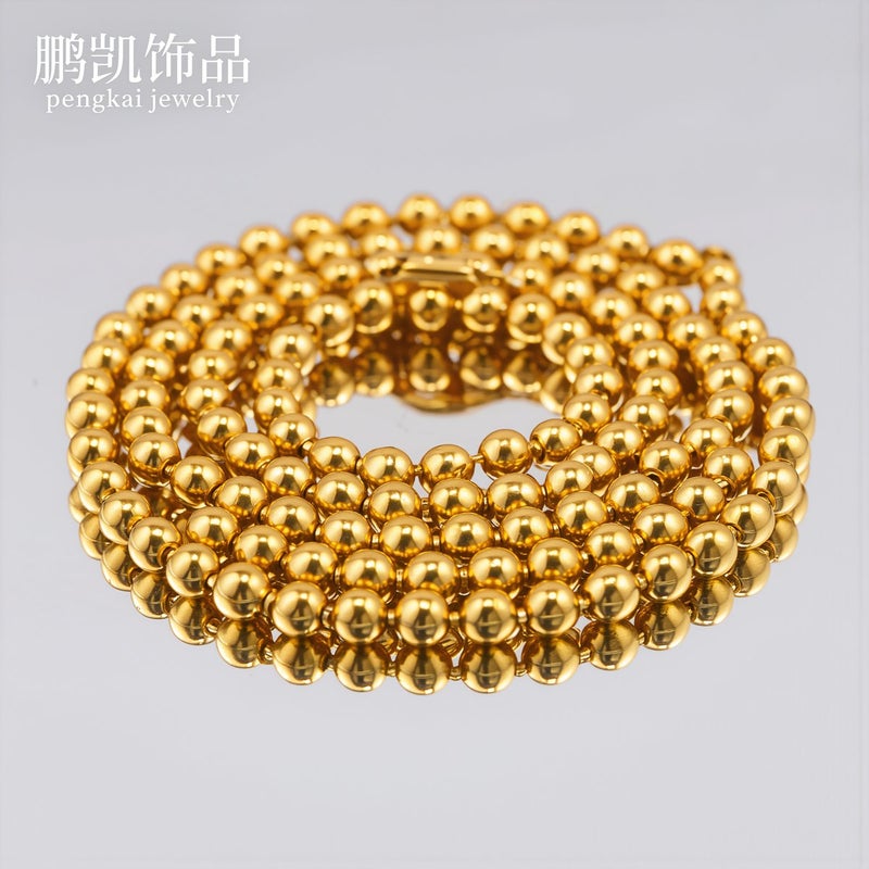 Unisex Simple Ball Chain Necklace 2.4mm 60cm Lightweight All Day Wear - Image 4