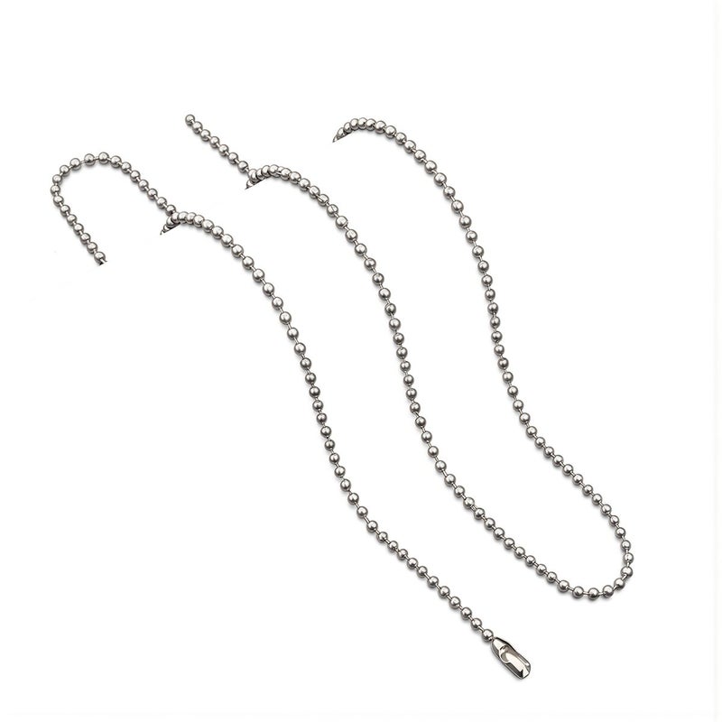 Unisex Simple Ball Chain Necklace 2.4mm 60cm Lightweight All Day Wear - Image 2