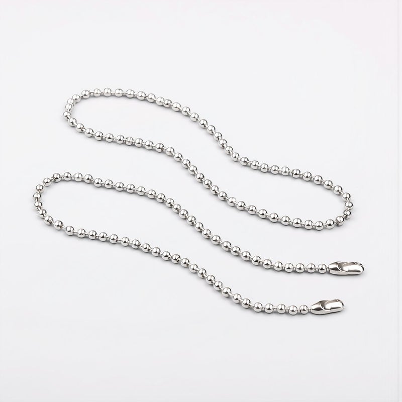 Unisex Simple Ball Chain Necklace 2.4mm 60cm Lightweight All Day Wear - Image 3