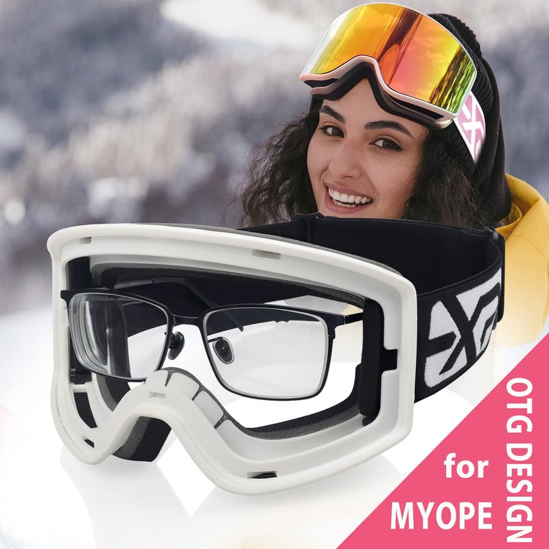 EXP VISION Ski Goggles Over Glasses Snow Goggles Anti Fog Snowboard Goggles for Men, Women Youth (Adult Ski Goggles-Pink) - Image 5
