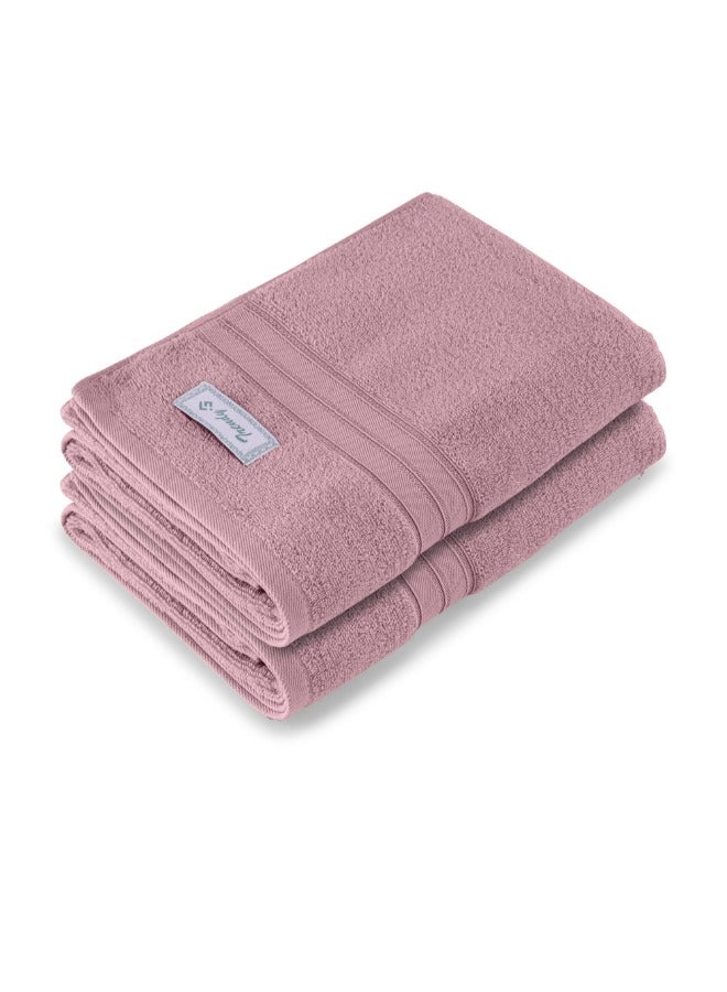 BYFT Home Trendy (Lavender) Premium Cotton Bath Towel (70 X 140 Cm-Set Of 2) Highly Absorbent, High Quality Bath Linen With Striped Dobby 550 Gsm - Image 3