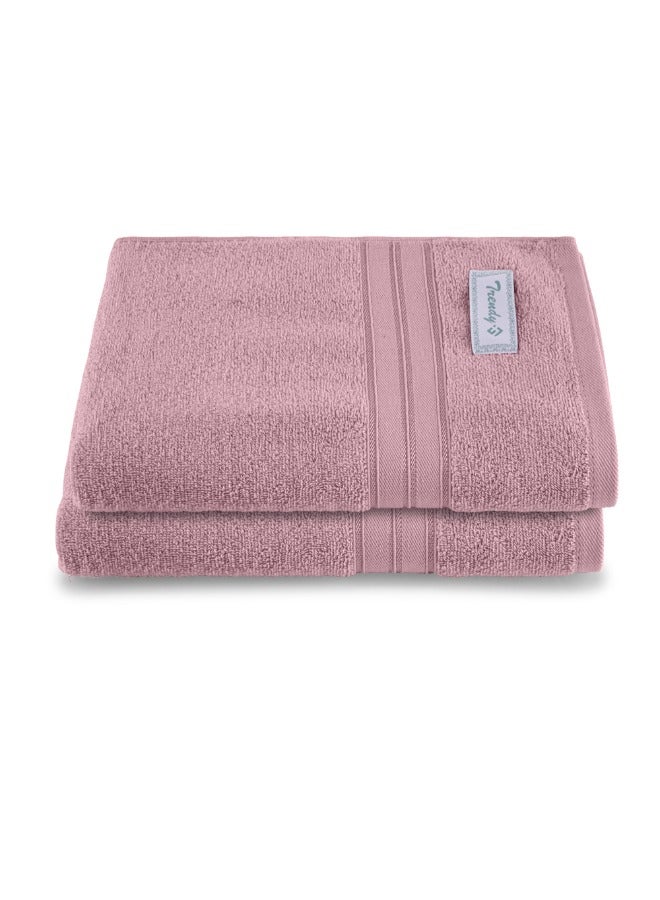 BYFT Home Trendy (Lavender) Premium Cotton Bath Towel (70 X 140 Cm-Set Of 2) Highly Absorbent, High Quality Bath Linen With Striped Dobby 550 Gsm - Image 2