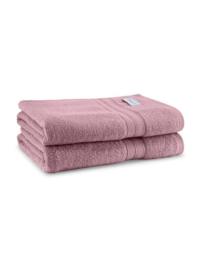 BYFT Home Trendy (Lavender) Premium Cotton Bath Towel (70 X 140 Cm-Set Of 2) Highly Absorbent, High Quality Bath Linen With Striped Dobby 550 Gsm - Image 4